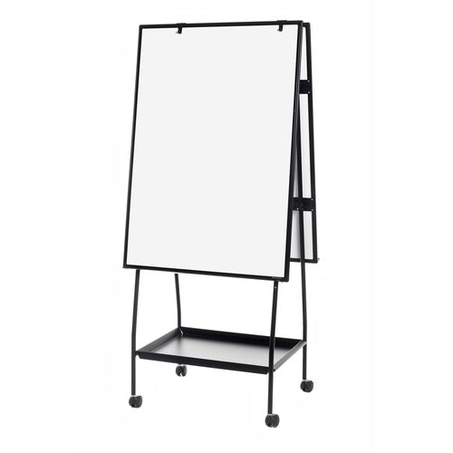Bi-silque  Mobile Easel, 2-Sided, 29-7/10"Wx59-13/20"Lx4-1/10"H, Black