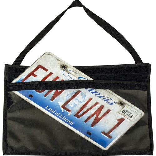 C-Line  License Plate Holder, Hanging Strap, 9-1/4Wx14"L, Black