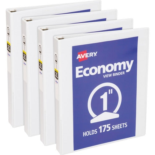Avery  View Binder, 1" Round Rings, Economy, 11"x8-1/2", 4/BD, WE