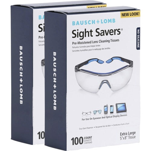 Bausch + Lomb Inc  Lens Cleaning Tissues, Pre-Moistened, 5"x8", 100/BX,2BX/BD
