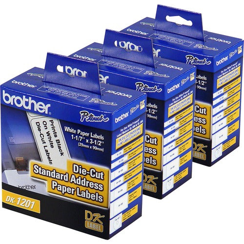Brother  Label Rolls,f/QL Label Printer,3-1/2"x1-1/10",400/RL,3/BX,WE