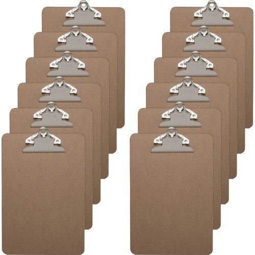 Business Source  Clipboards, w/ Standard Metal Clip, 6"x9", 12/BX, Brown