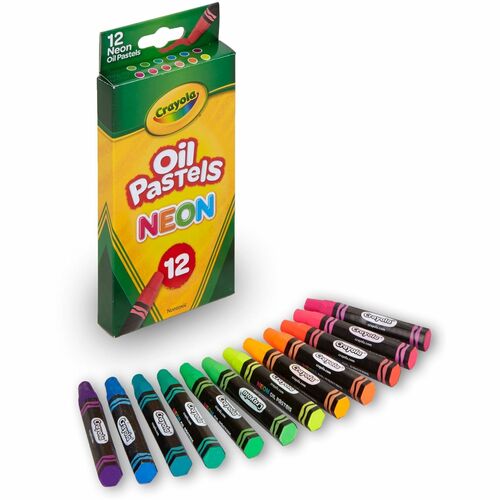 Crayola  Oil Pastels, Jumbo Barrel,12/ST, Neon AST