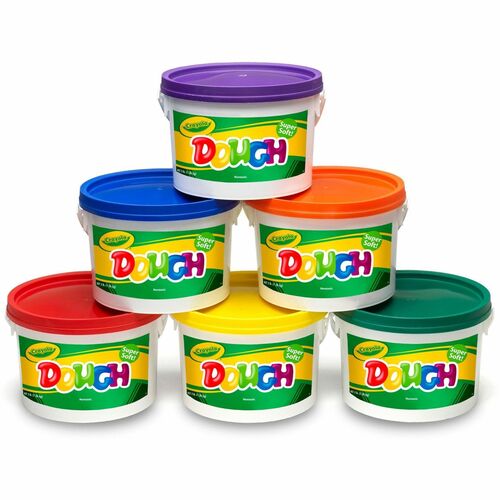 Crayola  Dough, Crumble-free, 3 lb. Buckets, 6/CT, Assorted
