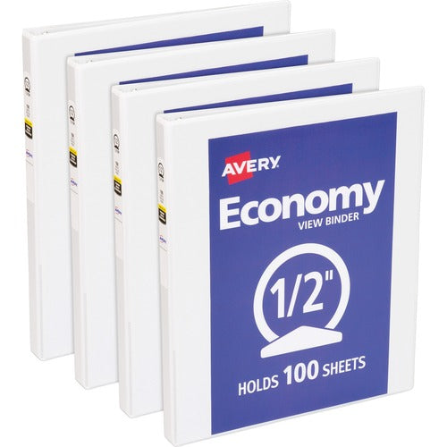 Avery  View Binder, 1/2" Round Rings, Economy, 11"x8-1/2", 4/BD, WE