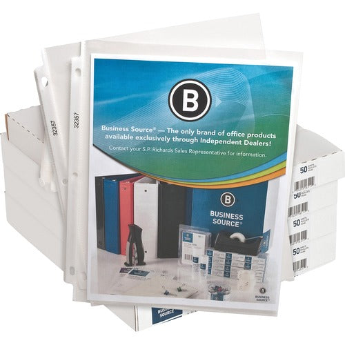 Business Source  Sheet Protectors,Top Load,2.4 mil,11"x8-1/2",50/PK,4PK/BX,CL