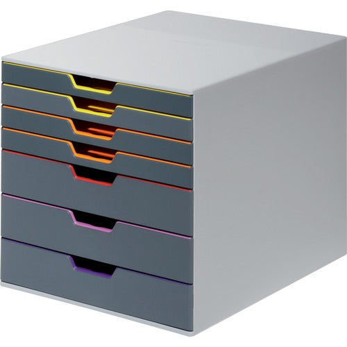 Durable Office Products  Drawer Box, Gray Drawers, 11-1/2"Wx14"Dx11"H, Multi