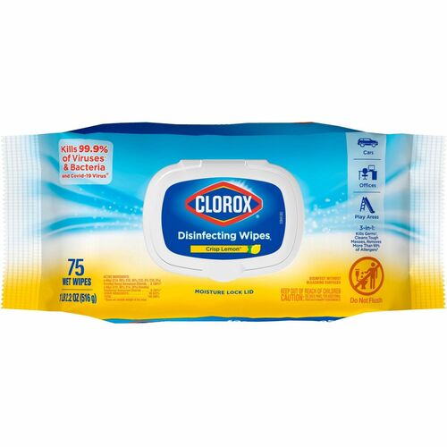 Clorox Company  Disinfecting Wipes, Crisp Lemon, 75 Wipes, White