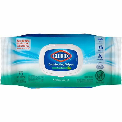 Clorox Company  Disinfecting Wipes, Fresh Scent, 75 Wipes, White
