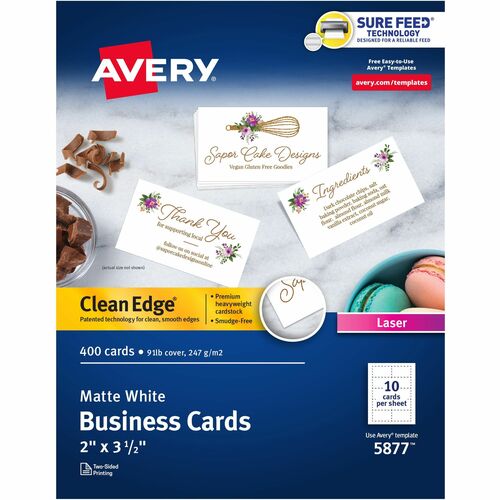 Avery  Business Cards,F/Laser Printer,400/BX,3-1/2"x2",White