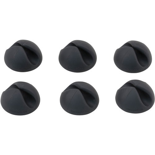 Advantus Corp.  Cable Clip, CableDrop, 1-1/10"Wx1-1/10"Lx3/5"H, 6/PK, Black