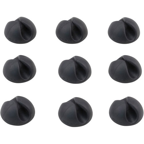 Advantus Corp.  Cable Clip, CableDrop, Mini, 4/5"Wx4/5"Lx2/5"H, 9/PK, Black
