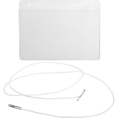 Business Source  Name Badges, Hanging Cord, 4"x3", 50/BX, Plain White