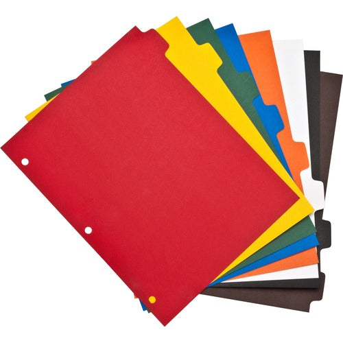 Business Source  Indexes, Poly, Pain Tab, 3HP, 8-1/2"x11", 8/ST, AST