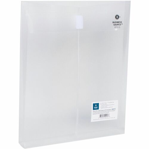 Business Source  Poly Envelope,Letter,Top Opening,1" Expansion,Clear