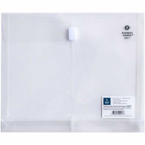 Business Source  Poly Envelopes, Side Open, Letter, Clear