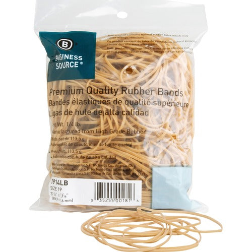 Business Source  Rubber Bands,1/4 lb,Size 19,3-1/2"x1/16",Approx 425/PK, NL