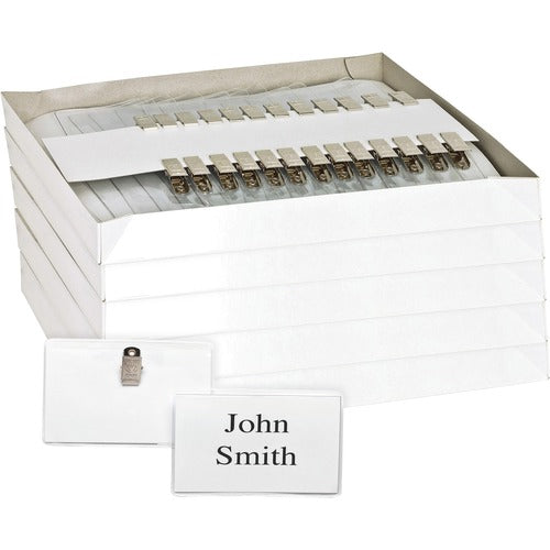 Business Source  NameBadgeKit,TopLoading,w/Clip,3-1/2"x2-1/4",50/BX,5BX/BD,CL