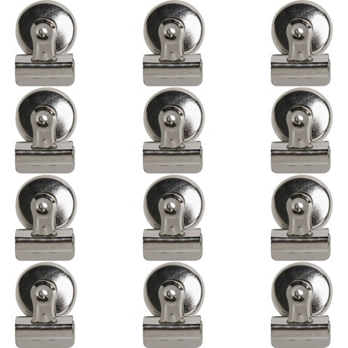 Business Source  Bulldog Clip,Magnetic Back,Size 1,1-1/4"W,3/8" Cap,12/BX, SR