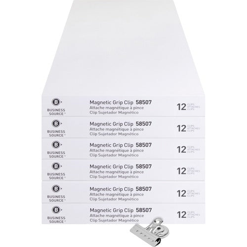Business Source  MagneticClips,DisplayPK,Sz 2,2-1/4"W,1/2"Cap,12/BX,6BX/BD,SR