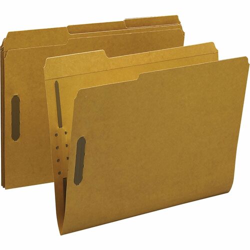 Business Source  Fastener Folders,w/2-Ply Top 1/3 Cut Tab,Ltr,50/BX,KFT
