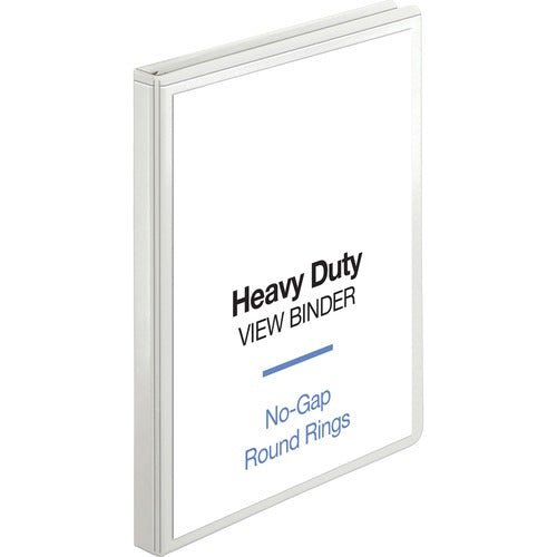 Business Source  View Binder, Round Ring, 1/2" Cap, Letter-size, White