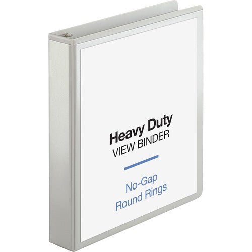Business Source  View Binder, Round Ring, 1-1/2" Cap, Letter-size, White