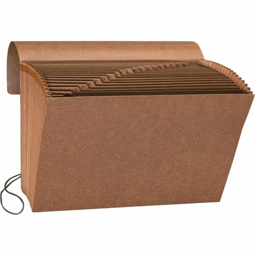 Business Source  Accordion File,w/Flap,A-Z,21 Pocket,Letter,12"x10",Brown