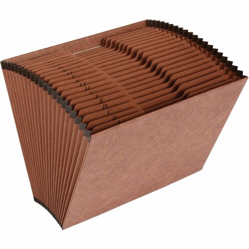 Business Source  Accordion File,No Flap,21 Pockets,A-Z,Letter,12"x10",Brown