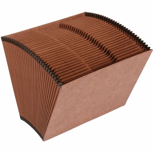 Business Source  Accordion File,No Flap,31 Pockets,1-31,Letter,12"x10",Brown