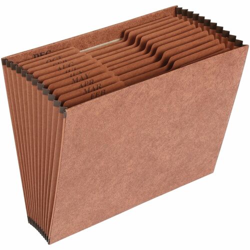 Business Source  Accordion File,No Flap,12 Pockets,Jan-Dec,Letter,12"x10",BN