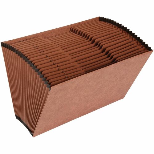 Business Source  Accordion File,No Flap,21 Pockets,A-Z,Legal,15"x10",Brown