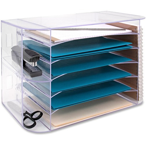 Business Source  Desk Sorter w/6 Letter Trays, Jumbo, 18-1/8"x10"x12-1/4", CL
