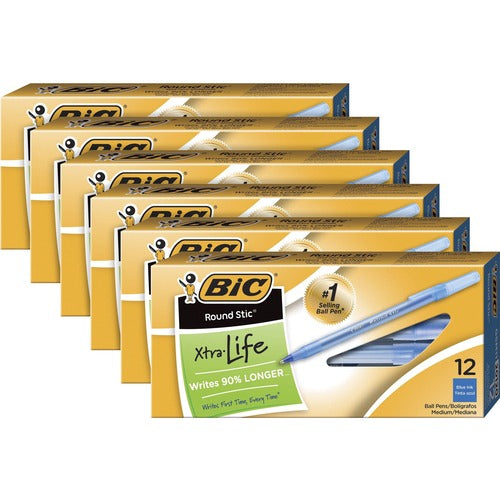 Bic  BallpointPens,Stick,MedPnt,12/BX,6BX/BD,Frost Barrel/BEInk