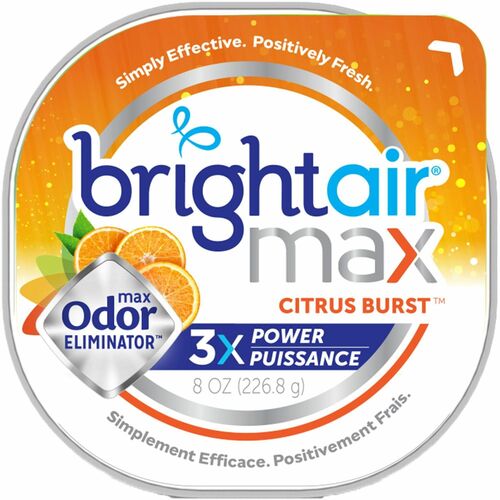 Bright Air  Odor Eliminator Gel, Citrus, 8 oz, 5"x5"x1-4/5", Orange