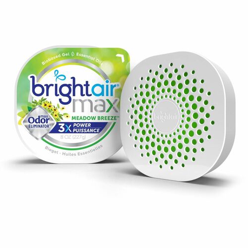 Bright Air  Odor Eliminator Gel, Meadow Breeze, 8 oz, 5"x5"x1-4/5", GN