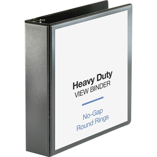 Business Source  View Binder, Round Ring, 2" Cap, Letter-size, Black