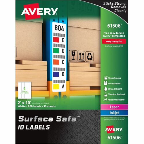 Avery  Labels, Removable, Surface Safe, 2"x10", 200/PK, WE