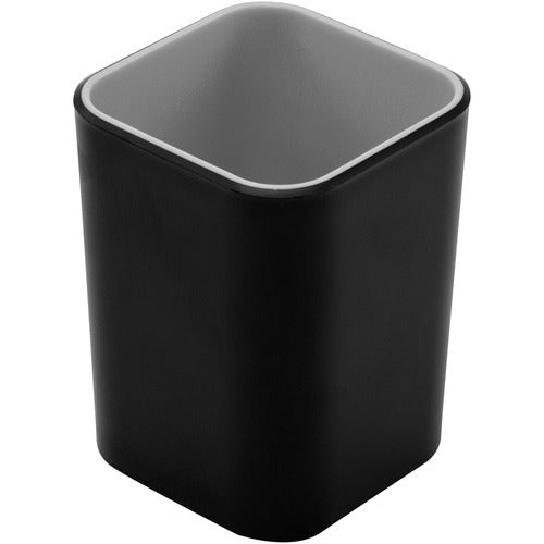 Advantus Corp.  Pencil Cup, Fusion, 2-3/4"x2-3/4"x4", Black/Gray