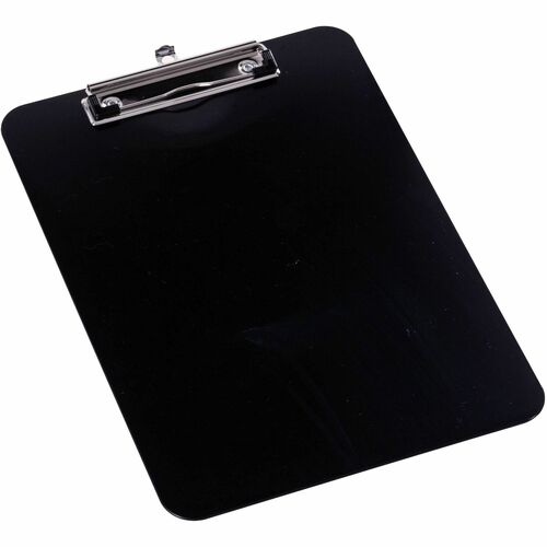 Business Source  Clipboard, Shatterproof, Plastic, 9"x12-1/2"x4/5", Black