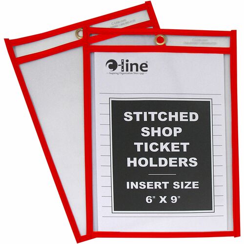C-Line  Shop Ticket Holder, 6"Wx9"H, 25/BX, Red