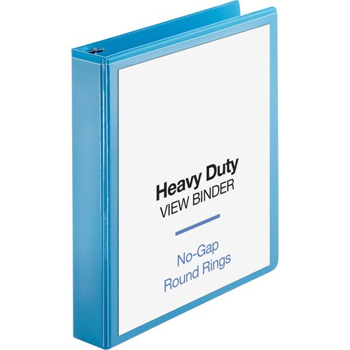 Business Source  View Binder, Round Ring, 1-1/2" Cap, Letter-size, Light Blue