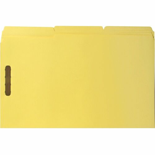 Business Source  Fastener Folders,w/2-Ply Tab,1/3 AST Tab,Lgl,50/BX,Yellow