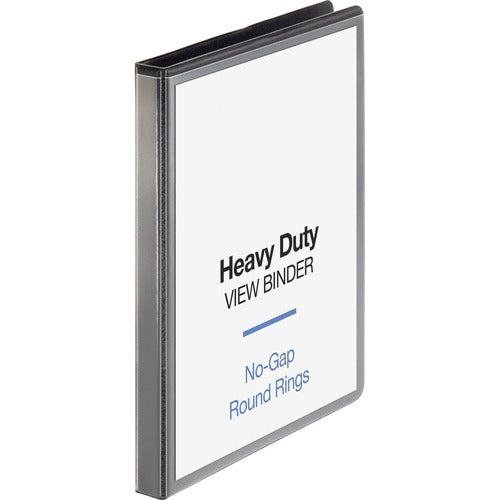 Business Source  View Binder, Round Ring, 1/2" Cap, Letter-size, Black