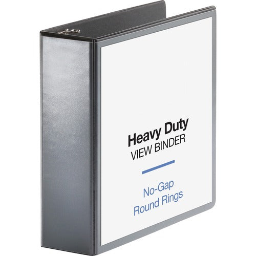 Business Source  View Binder, Round Ring, 3" Cap, Letter-size, Black