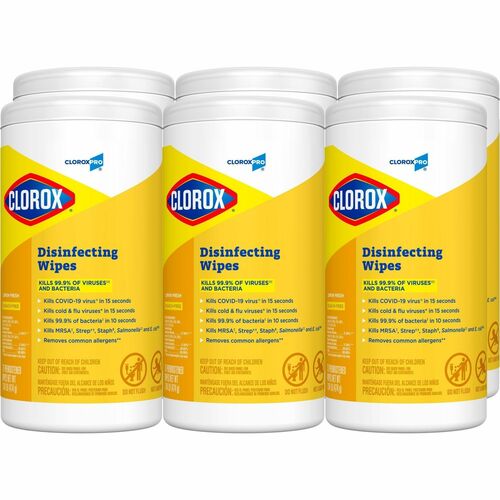 Clorox Company  Disinfecting Wipes, Lemon Scent, 75 Wipes, 480/PL, WE