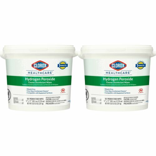Clorox Company  Disinfecting Wipes, w/Hydrogen Peroxide, 185 Wipes, 2/CT, WE
