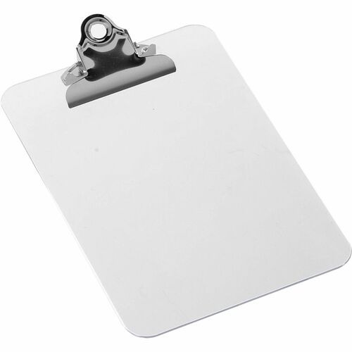 Business Source  Clipboard, Plastic, w/Spring Clip, 6"x9", Clear