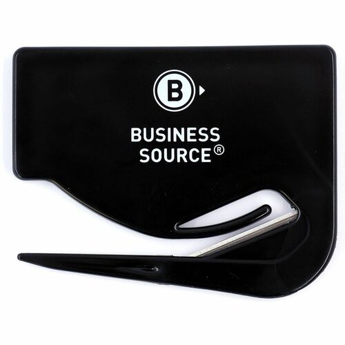 Business Source  Letter Opener, Plastic, 2-7/8"x2-1/8", Black