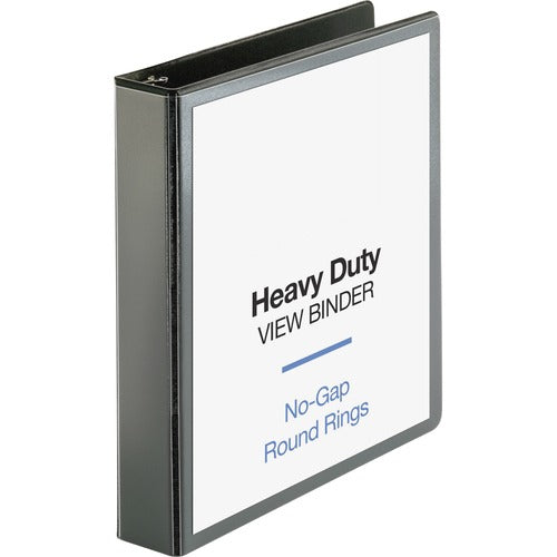 Business Source  View Binder, Round Ring, 1-1/2" Cap, Letter-size, Black